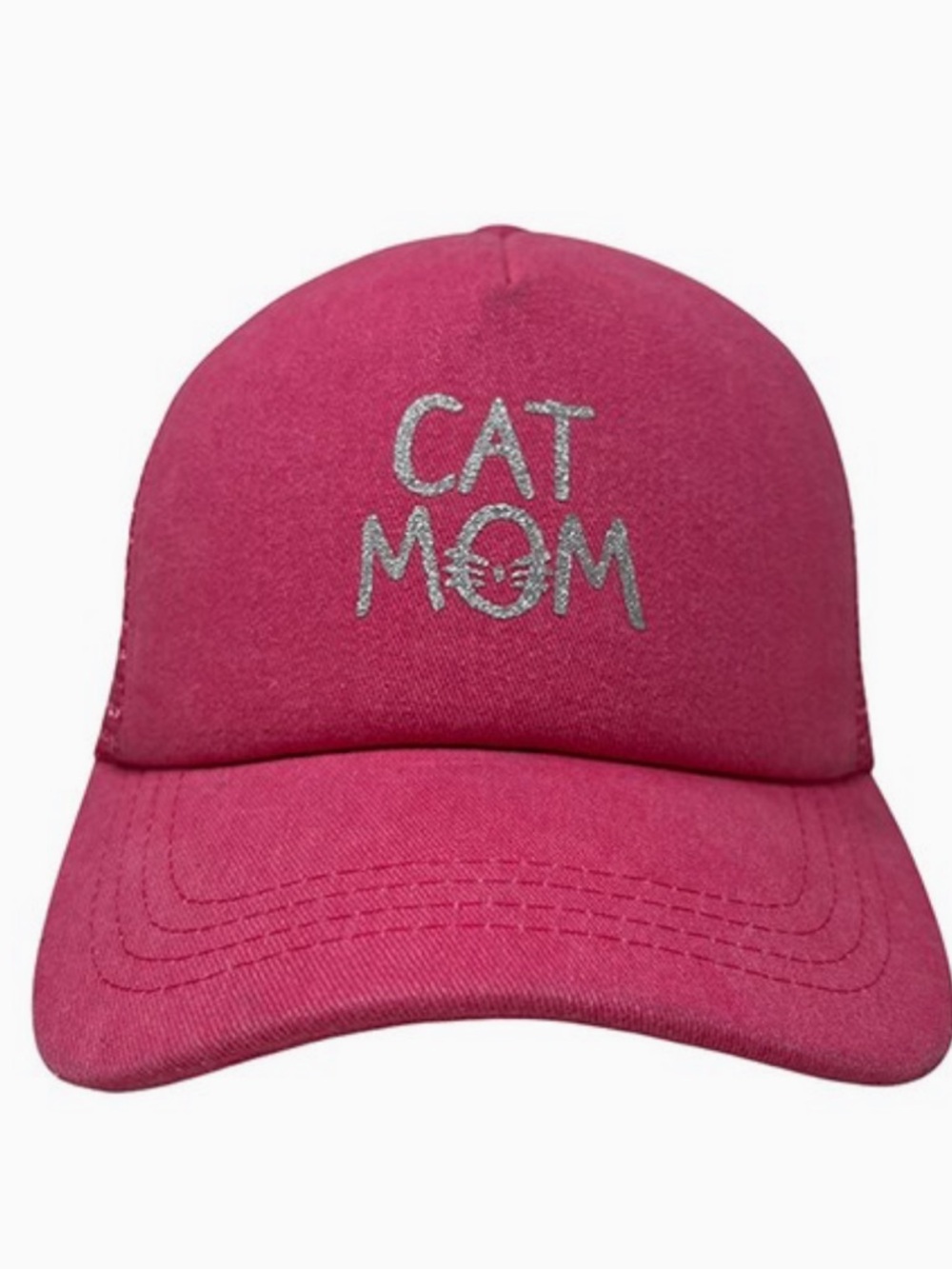 Fuchsia Pink Cat Mom trucker hat women’s